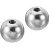 PATIKIL Dadi Manopola, 2pz M6 Femmina Filettatura 20mm OD 304 Inossidabile Acciaio Tondo Sfera Vite Cappuccio Coperchio per Illuminazione Mobili Fai-da-Te Decorazione, Argento