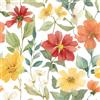 xupingjiti Carta da parati autoadesiva floreale acquerello foglie e fiori carta da parete 44x1000cm vintage pellicola decorativa per mobili in PVC vinile adesivo da parete