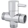 Fdit Valvola di intercettazione a 3 vie T Valvola di sfiato Bidet a doccia Deviatore a forma di deviatore Valvola di deviazione per di doccia a mano Sostituzione cromato