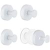 Segus Gancio Ventosa Bagno, 4 Pezzi Ganci a Ventosa Super Resistenti, Appendi Accappatoio Bagno, Appendi Asciugamani, Senza Foratura, Riutilizzabile, per Cucina, Ufficio (Bianco)