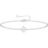 TINGN Bracciale in argento dorato per ragazze e donne - 18 carati placcato oro bianco oro bianco e delicato braccialetto sottile con lettere bracciali personalizzato, regalo di compleanno per donne