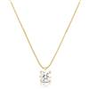 Louis Ciocchetti dal 1887 Collana Argento 925 con Punto Luce Zircone 5A da 60mm, catena colore oro, Regolabile, Elegante e Raffinata, Made