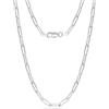 LeCalla, collana in argento Sterling 925 con gioielli italiani alla moda, regalo trendy, 3 mm, 3,5 mm, 4,5 mm, catenina a clip di carta con diamante taglio a diamante per donne con chiusura a