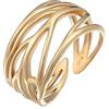 Elli Anello da donna in argento Sterling 925 con foglia ornamentale