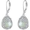 YAFEINI Orecchini in pietra di luna per donna, in argento 925 Sterling, orecchini a goccia a filigrana in pietra di luna, orecchini a lobo con chiusura a leva, gioielli, regali, 1,14" × 0,4", Argento sterling