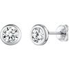 ChicSilver Orecchini Donna Argento 925, 5mm Orecchini Punto Luce Argento Donna a Lobo con Zirconia Piccoli Brillanti per Anniversario Compleanno Natale