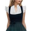 CNNBYYDS Dirndl Camicetta da donna a maniche lunghe, colore bianco, con bottoni, colore nero, per Oktoberfest, 000 bianco, M