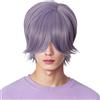 Linfairy Parrucca lunga liscia per Halloween, feste in costume, cosplay, anime (misto lilla)