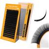 NAGARAKU Ellisse Piatta Ciglia 5ª Generazione Doppie Punte Stabile Ultra Leggere Sottili Naturali Individuale Piatte Divise Single Ellipse Flat Volume lash Nero Opaco 16 File (0.20 C 8-12mm）