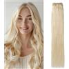 MY-LADY Extension Capelli Veri Tessitura Umani - Bundles di Capelli Dritti Remy Double Weft Human Hair Extensions (10 Pollici /100g, #60 Biondo Platino)