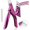 SAVILAND Tagliaunghie in acrilico con magneti: tagliaunghie affilato, 15 magneti, in acciaio inossidabile, unghie finte dritte per misurare la lunghezza, strumenti per manicure e nail art