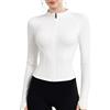 EIISSION Giacca Donna Felpa Donna Con Zip Abbigliamento Palestra Giacca Sportiva con passanti per i pollici Set Sportivo Yoga Giacche Bianco XS