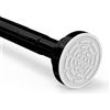 Foeska Asta telescopica Siler 120-215cm Asta per Tenda Doccia in Acciaio Inossidabile Senza Perforazione Asta Appendiabiti Estensibile Regolabile ruotando (Nero, 120-215cm)