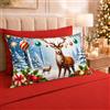 PETTI Artigiani Italiani - Lenzuola in Cotone con Federe in Stampa Digitale di Natale, Lenzuola Natalizie Una Piazza e Mezza, Completo Letto Natalizio, Xmas 4 Rosso, 100% Made in Italy