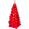 Cereria Di Giorgio - Candela Laccata a forma di Albero di Natale con Palline Colorate - Colore Rosso - Altezza 19 cm - Artigianale - Idea Regalo Natale