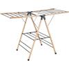 Amig - Stendibiancheria pieghevole con ali Mod. Aeria NaturDry - Acciaio epossidico e bambù - Stendino per biancheria - 13 m di spazio di stenditura - 137x62x92 cm - Colore nero/bambù