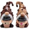 Hodao Gnomo a tema caffè: statua decorativa per bar, decorazione per interni, verande, decorazione per tutte le stagioni - idea statuetta svedese Tomte elfo nano