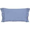 PENSIERI DELICATI Coppia di Federe 52x82 cm con Finitura a Due Volani in Tinta Unita, Realizzato 100% in Cotone, Made in Italy, Colore Azzurro