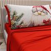 PETTI Artigiani Italiani - Lenzuola in Cotone con Federe in Stampa Digitale di Natale, Lenzuola Natalizie Una Piazza e Mezza Francese, Completo Letto Natalizio, Xmas 13 Rosso, 100% Made in Italy