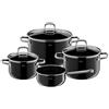 Silit Elegance Line - Set di 4 pentole a induzione con coperchio in vetro, ceramica funzionale Silargan, provo di nichel