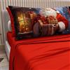 PETTI Artigiani Italiani - Lenzuola in Cotone con Federe in Stampa Digitale di Natale, Lenzuola Natalizie Una Piazza e Mezza Francese, Completo Letto Natalizio, Xmas 2 Rosso, 100% Made in Italy