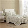 Laura Ashley - Set di biancheria da letto matrimoniale in flanella di cotone con federe abbinate, spazzolato per una maggiore morbidezza, tasca profonda, certificato Oeko-Tex (Mulholland Plaid Green)