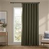 HPD Half Price Drapes - Faux Linen Curtains for Living Room (1 Panel) - 100W X 84L - Extra Wide Textured Room Darkening Curtains for Bedroom 84 Inches Long - Drapes for Home Decor, Khaki Green