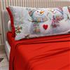PETTI Artigiani Italiani - Lenzuola in Cotone con Federe in Stampa Digitale di Natale, Lenzuola Natalizie Una Piazza e Mezza, Completo Letto Natalizio, Xmas 7 Rosso, 100% Made in Italy