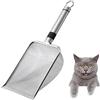 UQMIQURA Pala per gatti in acciaio inox per lettiera per gatti, 3,8 mm, dimensioni dei pori 3,8 mm, paletta per gatti in metallo, paletta antiaderente per gatti