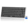 TECKNET Tastiera Bluetooth Ricaricabile, 4-Dispositivo (2.4G USB+3 BT), Mini Tastiera Wireless Italiana, Easy-Switch per Windows, MacOS, iOS, Android, Samsung Tablet, Smart TV, Italiano Layout QWERTY