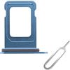 Cemobile Supporto per Slot SIM di Ricambio per iPhone 14 e 14 Plus (Versione Singola SIM) con Anello di Tenuta Impermeabile + Vassoio e Pin di Espulsione (Blu)