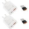 Samneer 45W USB tipo C Caricabatterie veloce 18W USB tipo A Adattatore Per:Samsung Galaxy S25 S24 S23 S22 S21 S20 A56 A55 A54 Veloce Telefono cellulareSpina di ricarica USB C Rapido Alimentator Lightning