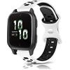 KeeFos 20MM Cinturino Compatibile con Garmin vívomove Trend/Garmin Venu Sq 2/Venu Sq 2 Music, Cinturino Sportivo in Silicone Morbido Bicolore per Garmin Venu/Venu Sq/Venu Sq Music - Bianco/Nero