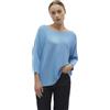 VERO MODA Vmnora 3/4 Boatneck Blouse Noos Maglione Lavorato a Maglia, Bonnie Blue/Dettagli: mélange, M Donna