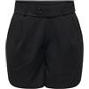 ONLY Women Shorts High Waist Bermuda Shorts Button Detail Comfortable Stylish Summer Pants, Colore:Nero-3, Taglia:S