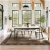 FurnitureR Tavoli da soggiorno in finto marmo bianco, stile elegante e pulito per 4-6 persone, piano in legno spesso con struttura in metallo, per sala da pranzo, sale da pranzo, sale da pranzo, 150 x