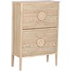 DRW Scarpiera Legno Naturale Abete 2 ripiani 70x30x103 cm