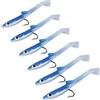 Sunlera 6pcs / Set morbide Mare Anguilla Esche 80 Millimetri / 2.3g False Esca per la Pesca Paddle Tail cicerello Artificiali Esche