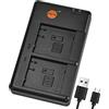 DSTE Fast Charging USB Dual Caricatore Compatibile per Panasonic DMW-BLE9, DMW-BLE9PP, DMW-BLG10, DMW-BLH7, DMW-BLH7E, DMC-GM1, DMW-BTC9, DMC-GF6, DMC-LX100, DMC-GM1
