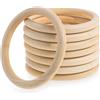 JJUNW 8anello in legno da 100 mm per artigianato, anelli non finiti, per macramè e gioielli artigianali