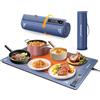 DoubleCare Warming Plate piastra termica per cibo, scalda buffet con 3 impostazioni di temperatura, tappetino riscaldante portatile veloce per feste, buffet, ristoranti, uso quotidiano a casa, blu
