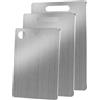 Eylkeup Set di 3 taglieri in titanio in acciaio inox, per uso alimentare, per carne, verdura, frutta, taglieri per cucina, lavabili in lavastoviglie