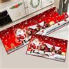 Hoimlm Tappeto da cucina natalizio, antiscivolo, lavabile, per corridoio, soggiorno, bagno, cucina, set decorazione natalizia (40 x 120 cm+40 x 60 cm, Natale A)