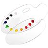 DARENYI 2 Tavolozze per Dipingere, Palette di Miscelazione per Colori ad Olio, Acrilico, Trasparente, Ovale, con Foro per Impugnatura per Pittura Fai da Te