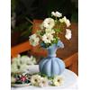 GZDDYUMYJX Vaso per fiori, vaso in ceramica di zucca, vaso in ceramica per arredamento, centrotavola per tavolo da pranzo,per arredamento per mensola da scrivania del soggiorno. (Blue)