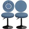 YINGAYOU Copri Sgabello Rotondo 30-40cm Fodera Sgabello Rotondo con Tessuto Jacquard con Motivo a Griglia, Elastici, Morbidi e Confortevoli, Dai Colori Intensi (2, Blu)