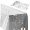 ddckj Addobbi 40 Anni Compleanno 28 cm x 10 m Runner Argento Decorazioni Tavolo Compleanno Tavolo Ritagliabile Tovaglia per Compleanno Adatto per Feste di Uomo e Donna