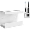Linkidea Supporto per spazzolino elettrico da parete per bagno, organizer per spazzolino da parete autoadesivo compatibile con 7am2m (Bianco)