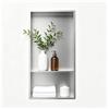 Bernkot Nicchia da parete in acciaio inox 304 spazzolato, 60 x 30 cm, doppio scaffale, doccia a scomparsa di nicchia per la conservazione del bagno, nessuna piastrella necessaria, nicchia tramite