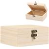 Yudobliss Scrigno del Tesoro in Legno Grezzo, 20x12x7cm Scatole di Legno non Verniciate, Mini Scrigno del Tesoro, Senza Incisione Scatola di con Coperchio, Per Conservare e Collezionare